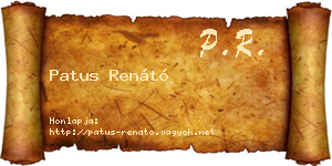 Patus Renátó névjegykártya
